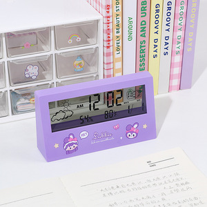 紫星兔小奶芙气象闹钟学生自律时间规划计时器 卧室桌面透明摆件