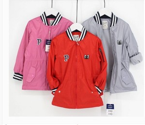 韩版男女童摇粒绒中长版棒球服风衣过渡款冲锋衣中大童外套上衣