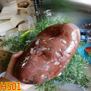 H501甘肃黄河奇石天然原石大红色石色彩石乌龟池鱼缸装饰材料盆景