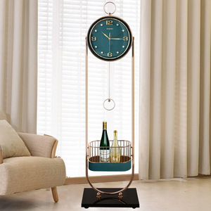 客厅落地钟现代轻奢座钟家用时尚创意立式摆件钟表简约金属时钟表