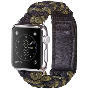 适用于苹果apple watch伞绳编织iwatch8/9代尼龙皮扣魔术贴手表带