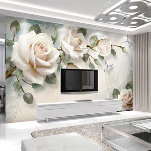 5D现代简约客厅沙发电视背景墙壁纸温馨卧室装饰无缝墙纸大型壁画