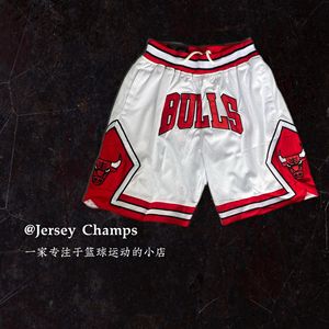 芝加哥公牛队复古罗斯刺绣球裤口袋版美式高街篮球运动休闲短裤
