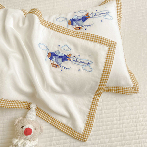 健康A类双层纱儿童枕套30x50cm幼儿园宝宝用纯棉透气枕头套40x60