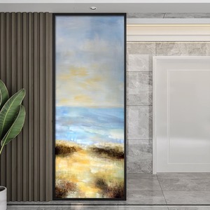 艺术玻璃现代简约抽象唯美玄关屏风隔断背景墙客厅柜子移门手工画