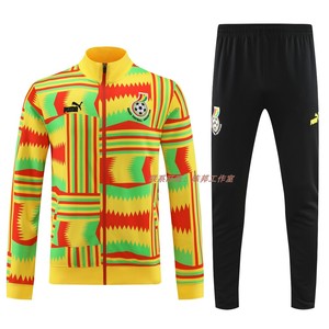 彪马正品23-24加纳队黄色夹克外套户外长袖足球训练服出场服套装