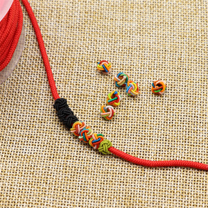 菠萝扣线圈结手工编织绳手绳diy红绳编手链编绳材料线小配件绳子