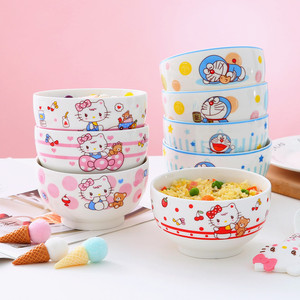 日式卡通多啦a梦陶瓷碗单个家用可爱少女心儿童吃饭碗学生甜品碗