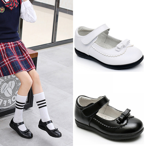 日系jk初中生黑色小皮鞋少女大童公主小学生校服返学表演出鞋平底