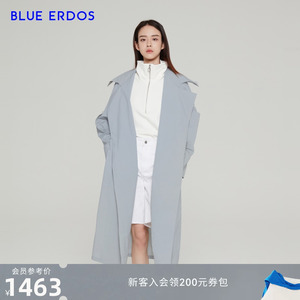 BLUE ERDOS女装 春夏气质冷淡风百搭纯色腰带风衣女大衣