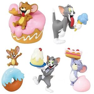 正版扭蛋散货猫和老鼠手办模型汤姆猫杰瑞鼠公仔蛋糕装饰摆件车载