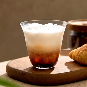 优格花口玻璃杯家用耐高温水杯透明高硼硅咖啡杯酒杯果汁饮料杯子