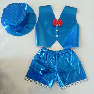 新款儿童环保服装男童礼服幼儿园diy制作男孩演出服亲子时装走秀