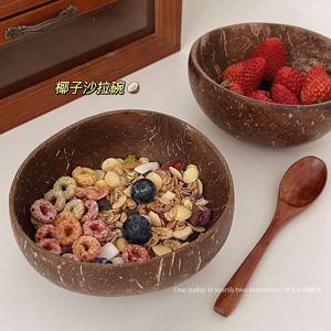 酸奶碗椰子壳燕麦碗沙拉碗网红麦片水果创意椰壳家用甜品早餐碗