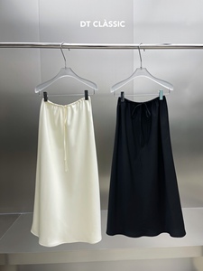 DT广州UUS系带一片式半身裙女装2023新款小众黑色显瘦裙子4541