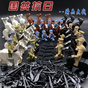 兼容乐高军事积木人仔二战士兵军人证八路日本