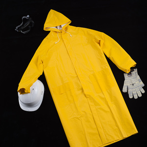 代尔塔407005连体式黄色雨衣外套工作雨衣涂层涤纶风衣版雨衣黄色