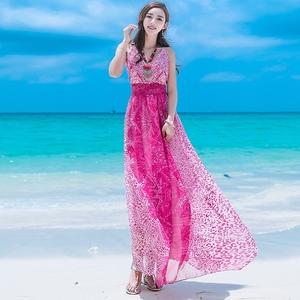 马尔代夫沙滩裙海南三亚超仙泰国风情裙子女旅游显瘦海边度假长裙