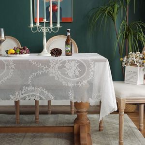 欧式复古白色蕾丝桌布 长方形ins风茶几餐桌布艺北欧法式家居装饰
