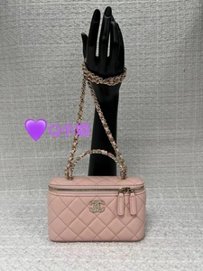【Q小姐正品】CHANEL/香奈儿 23k 粉色小花手柄盒子链条包包
