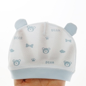 夏季新生婴儿儿帽子春夏纯棉胎帽薄款0-3个月宝宝空调房1可爱超萌