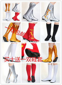 藏族舞蹈鞋女靴子少数民族蒙古族高弹力中高跟女式高筒戏剧舞蹈靴