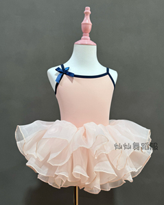 新款儿童吊带连体服蓬蓬裙拼色民族舞芭蕾舞练功服考级服演出服