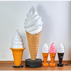 仿真塑料冰淇淋模型灯箱大号吧台摆件发彩光展示甜筒假冰激凌广告