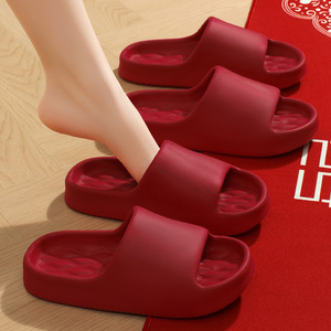 红色拖鞋洗澡便携托鞋可外穿女人女生女式脱扦女2024女款女士新款