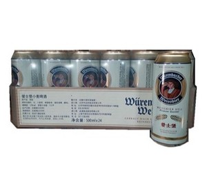 新日期德国爱士堡小麦白啤酒大罐装500ml *24整箱特惠北京包邮