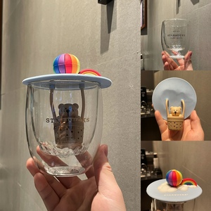 限量星巴克2019情人节新品杯子296ml彩虹热气球款玻璃杯咖啡水杯