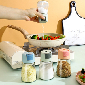 TT定量调味罐 按压式控盐瓶调料盒撒盐罐子 家用厨房可计量调料瓶
