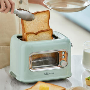 小熊吐司机欧式复古家用早餐烤面包小型压烤加热面包片土司多士炉