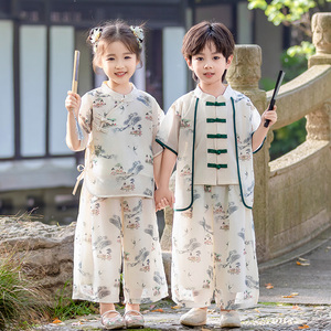 六一儿童汉服中式夏季男女生班服幼儿园服国风唐装古装合唱演出服