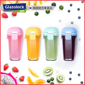 Glasslock耐热钢化玻璃水杯韩国可爱玻璃杯便携茶杯子随行杯419