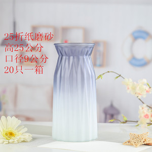 新款简约现代时尚圆形植物水培容器居家装饰品台面玻璃插花瓶摆件