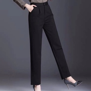 上海邦铌新款女式黑色商务宽松显瘦休闲直筒小西裤长裤子工作裤