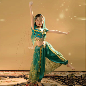 六一儿童印度舞演出服新疆敦煌女西域风情民族舞蹈服装茉莉公主裙