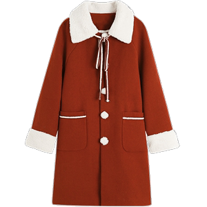 冬季韩系温柔风甜美毛呢外套小个子法式红色过年新年呢子大衣女装