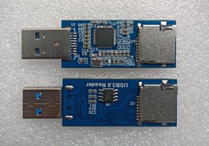 USB3.0读卡器GL3224 双卡双读 高速稳定 SD TF卡二合一 支持定做
