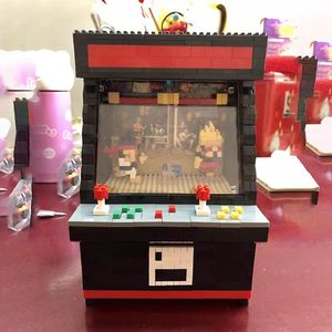 ZRK小颗粒积木夹娃娃机自动贩卖机街霸游戏机拼装玩具模型摆件