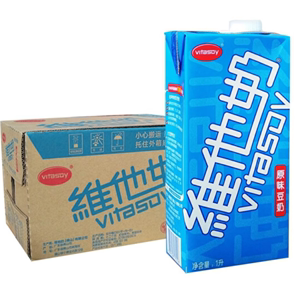 Vitasoy维他奶原味豆奶柠檬茶植物奶饮料1L*12盒学生营养早餐奶