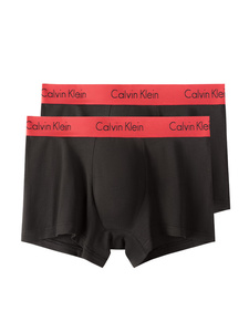 Calvin Klein 卡尔文克莱恩男士内裤套装 CK黑色红边棉质平角内裤