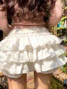 火星人甜美风芭蕾风小个子蛋糕裙女夏季新款显瘦皱褶短裙裤蓬蓬裙