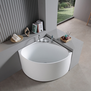 定制超深小户型亚克力深泡浴缸家用卫生间三角扇形靠墙泡澡缸
