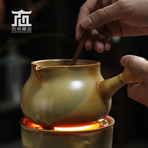 罐罐茶烤奶茶柴烧侧把明火围炉煮茶锅自制下午茶陶壶养生老白茶壶