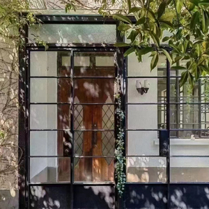 断桥铝合金复古玻璃门窗法式弧形老铁门室外门店别墅入户阳台庭院