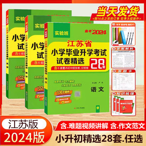 小升初2024新版江苏省小学毕业升初中考试卷精选28套卷语文数学英语2023春雨六年级下册升学考试系统总复习辅导苏教版真题卷必刷题