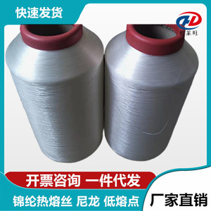 50D白色锦纶热熔丝尼龙低熔点高强纤维长丝纺织纱线单丝热熔丝TPU