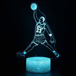NBA篮球巨星充电小夜灯3DLED立体创意台灯父亲节男生男友礼品灯